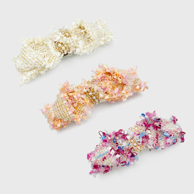 Jean Paul Clarisse Pop Tweed Ribbon Auto Pin LFAC0397