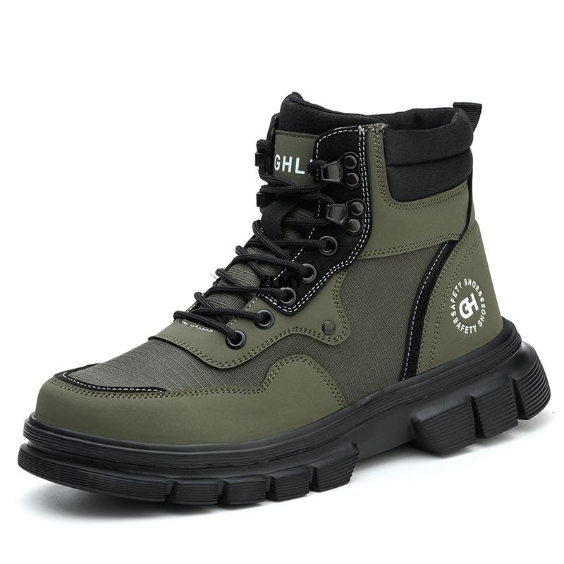 Lightweight Safety Shoes Men's Steel Toe Work Safety Boots Anti-smash Puncture Proof High Top Men Ankle Working Boot Man Booties