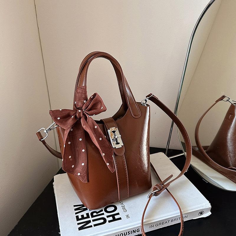 Summer new fashion silk scarf bucket bag mother and child bag portable shoulder messenger women's bag