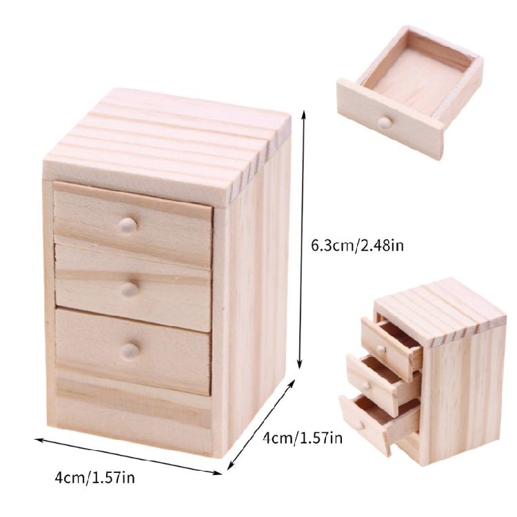 Fashionable Dollhouses Miniature Bedside Cabinet 1 12 Scale Furniture and Portable Accessory for Hobbyists Daily Use