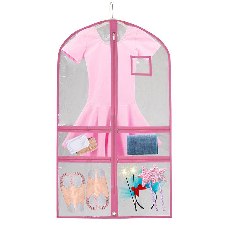 

Прозрачные танцевальные сумки для одежды для танцоров с 4 карманами, 40-дюймовая детская танцевальная сумка для одежды для путешествий и танцевальных соревнований