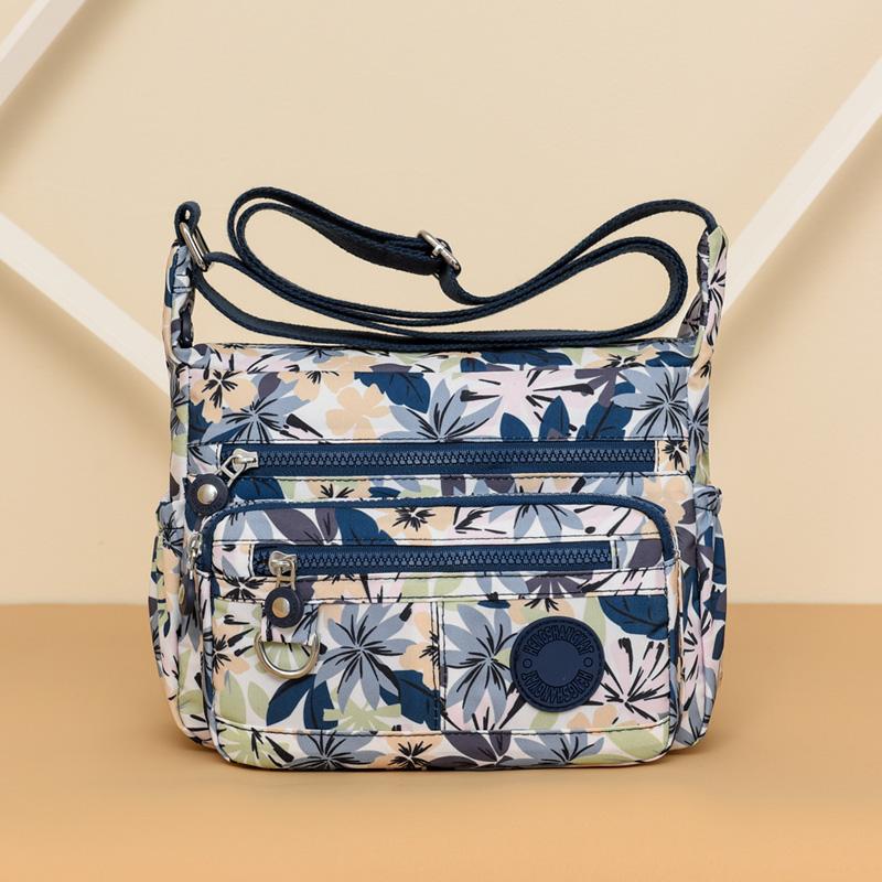 Bolsa feminina transversal grande capacidade bolsa de ombro de nylon bolsa de mãe estampada
