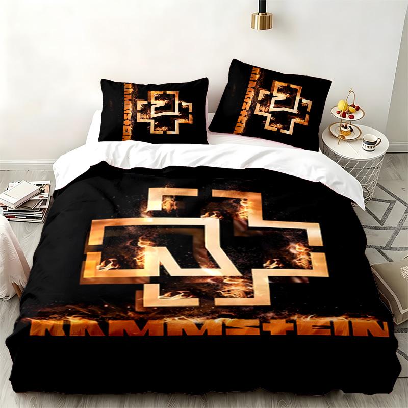 Rammstein 3pc set Perfect for bedroom use Comfortable bedding set includes a duvet cover and two pillowcases Ideal birthday or Christmas gift