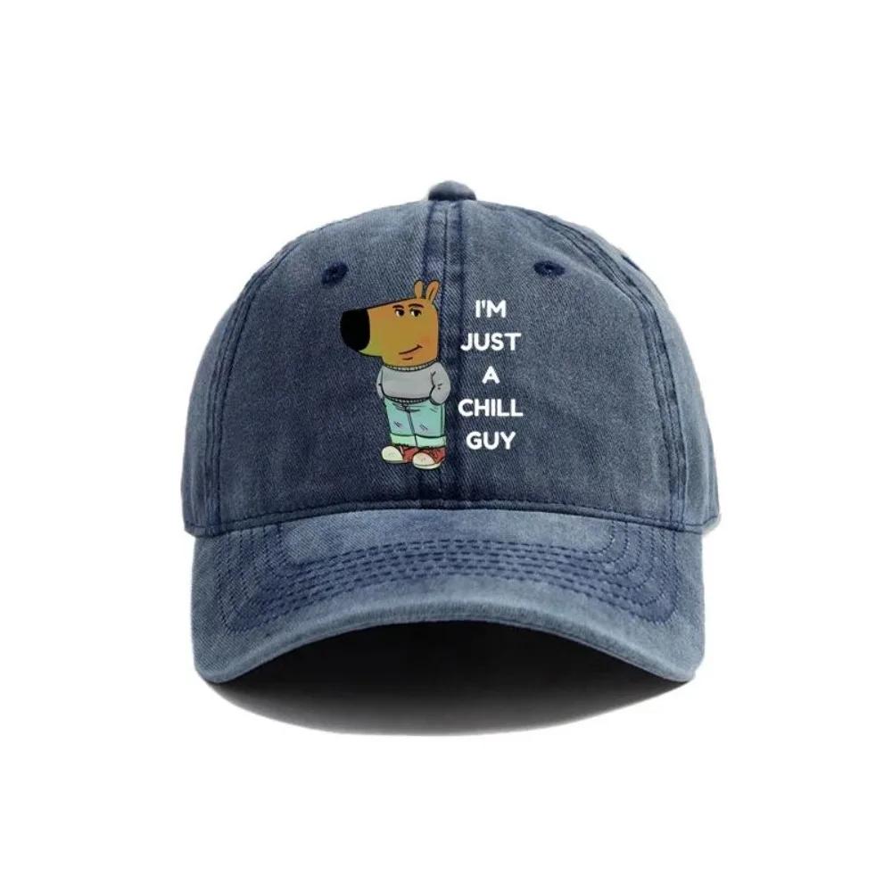 2025 Im Just A Chill Guy Meme Baseball Caps Distressed Hats Cap Men Women Retro Outdoor Summer Adjustable Hats Dad Gift