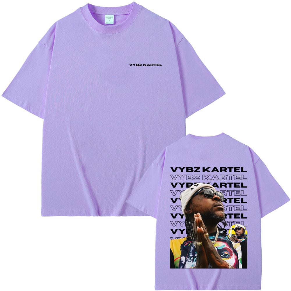 Rapper Vybz Kartel Grafik T-Shirt Herren Damen Hip Hop Mode Übergroßes T-Shirt Lässig Baumwolle Retro Kurzarm T-Shirts Streetwear