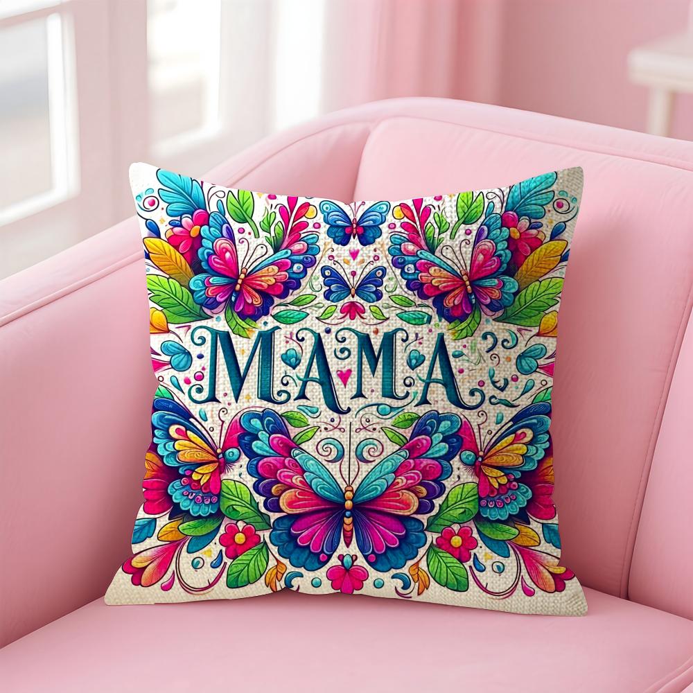 MaMa Cushion Cover Comfort Sofa Bed Silky Elegant Invisible Zipper Decorative Holiday Gifts