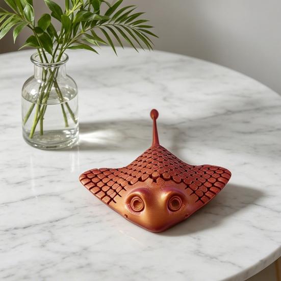Manta Ray Giocattolo Fidget Stampato 3D, Manta Ray Articolato Giocattolo per Alleviare lo Stress, Statuetta Flessibile di Animale Marino Oceanico, Decorazione da Scrivania per Casa Ufficio