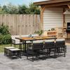 Vidaxl 11-Cz. Gartenmöbel-Set, Mit Kissen, Schwarzes PE-Rattan