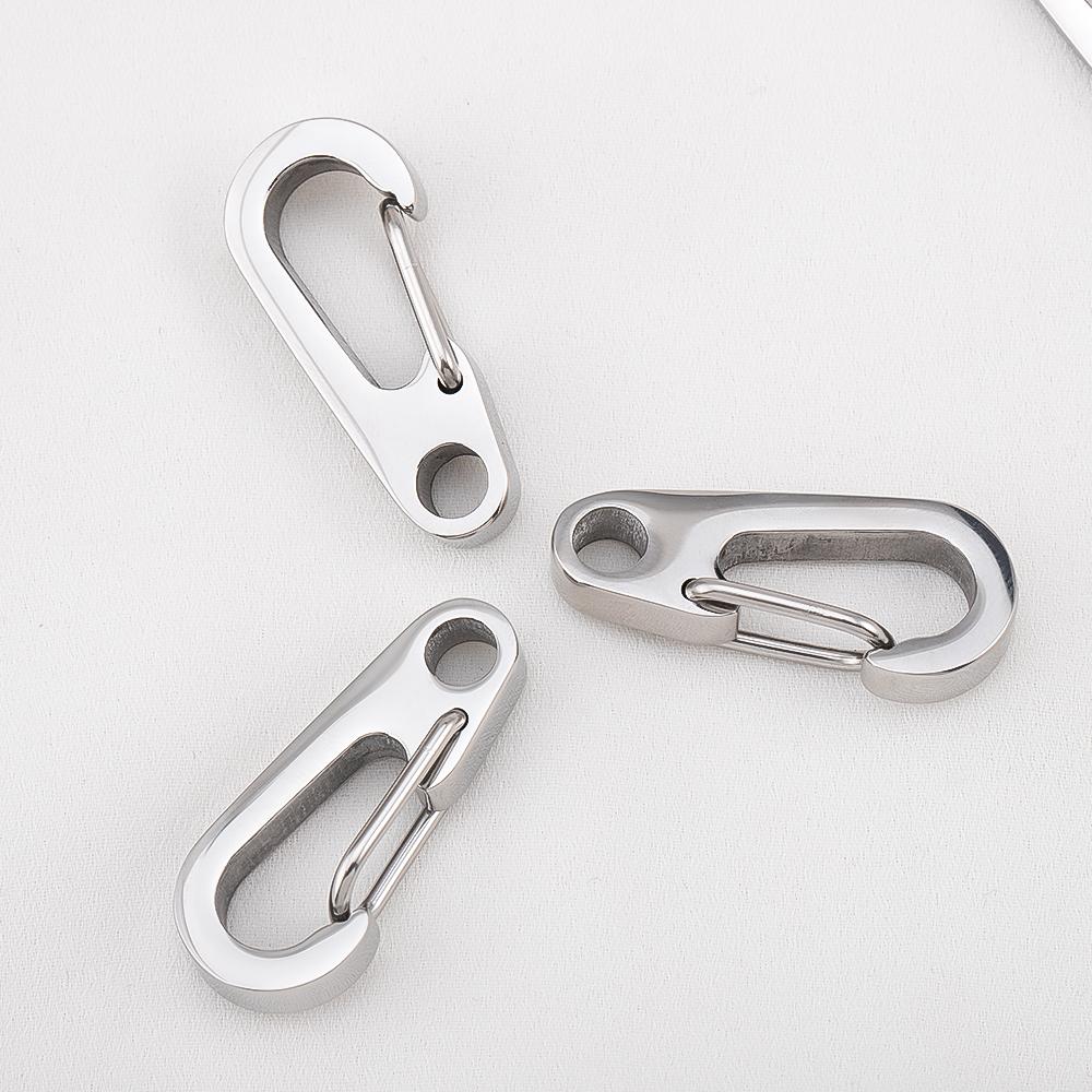 304 Stainless Steel Small Mini Carabiner Clip Spring Snap Hook Keychains for DIY Key Rings Camping Backpack Jewelry Accessories