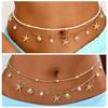 2 Pcs/set Shell Beads Body Chain Imitation Pearl Belly Chains Elegant Starfish Waist Chain  Summer