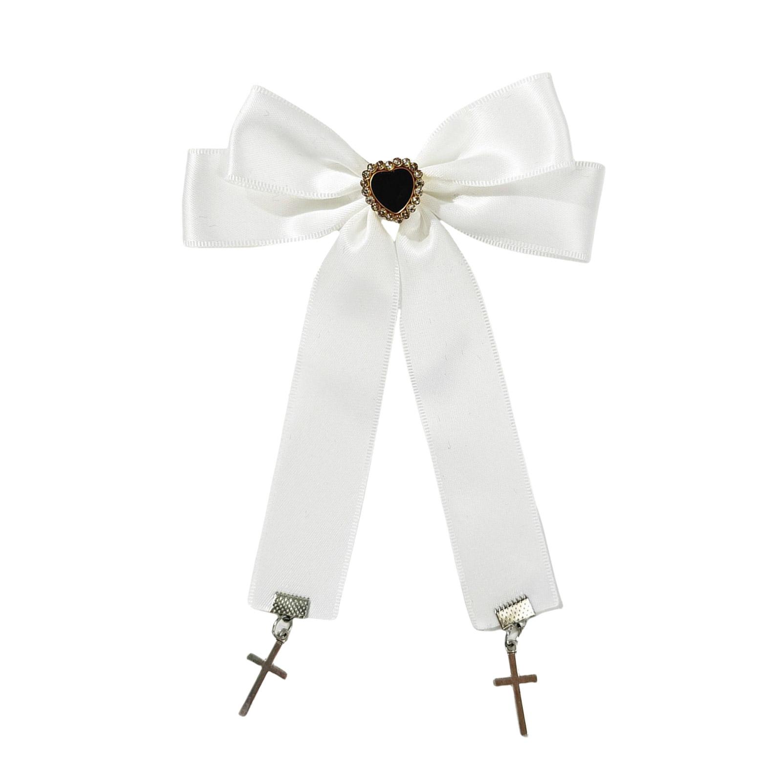 

Bowknot Hair Clip Cross Pendant Hair Pin Subculture Hair Barrettes NonSlip Teens Girl Cool Hair Decors Ponytail Holder білий
