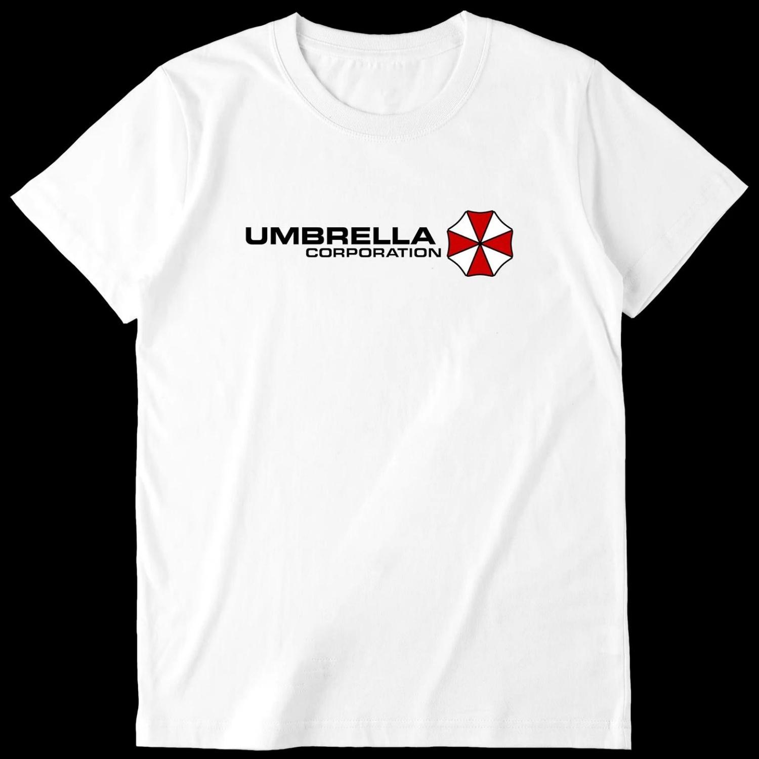 

Summer Men s New Resident Evil Umbrella Company Logo Printed T-shirt Short-sleeved High-quality Pure Cotton Clothing S чёрный