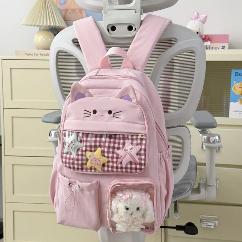 Schoolbag Cute Large Capacity Backpack Casual School Bag Girls Cute Pet Animal Backpack Junior High School Student High School Student Korean Backpack