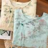 2025 Summer Chic Temperament Design Sense Niche Versatile Temperament Crew Neck Shirt Top