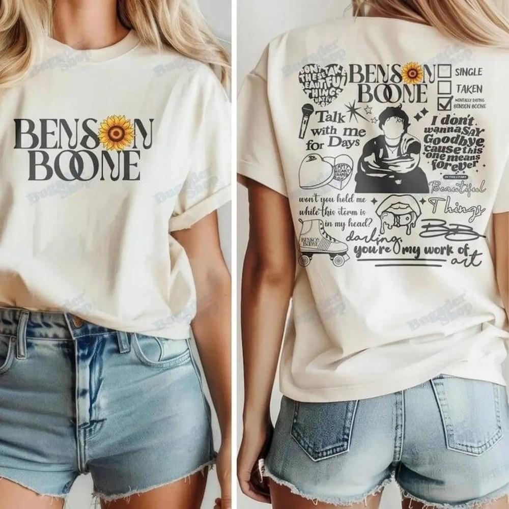 Benson Boone Beautiful Things Doodle Tour 2025 Fan Gifts Unisex T-Shirt