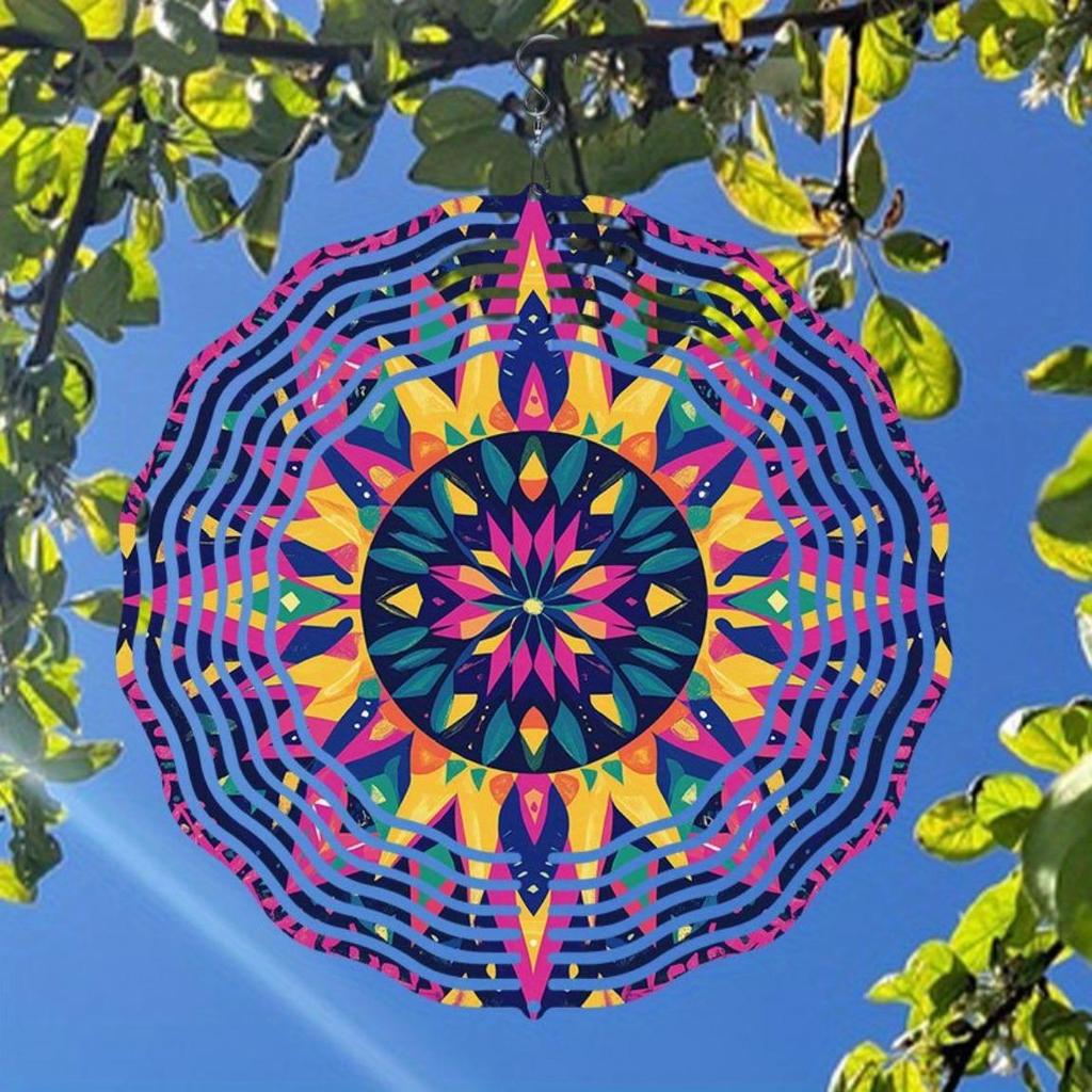 Lebensfrohes Metall-Windspiel mit rotierendem Spiraldesign Keine Batterie erforderlich Einfach zu installieren 360-Grad-Haken zur Dekoration von Garten, Balkon, Hof