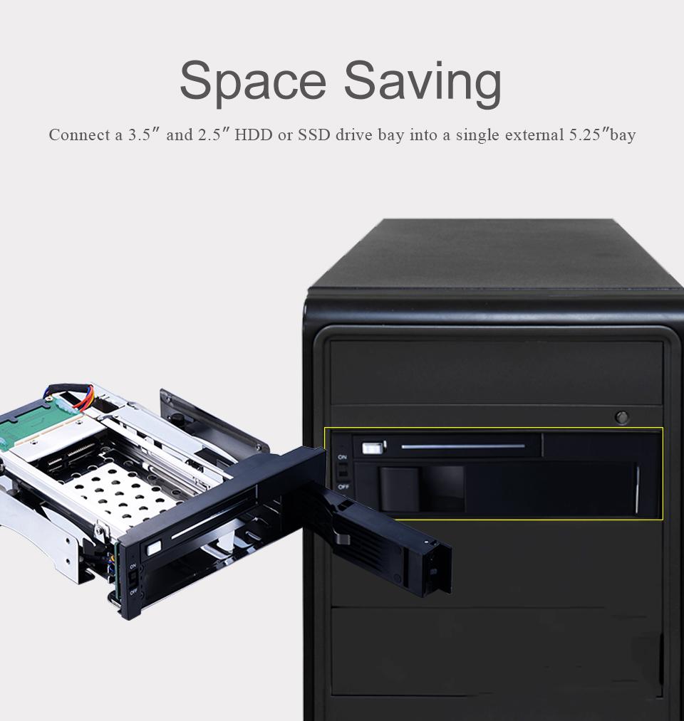 Unestech Convenient and Fast SATA External Hard Disk Enclosure for 2.5 3.5 5.25 Inch Computer Hard Drives HDD Case
