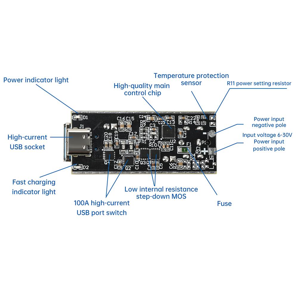 140W All Protocol Fast Charging Module 1/2 Channel Super Fast Charging Protection Board Support PD QC AFC FCP VOOC Fast Charging