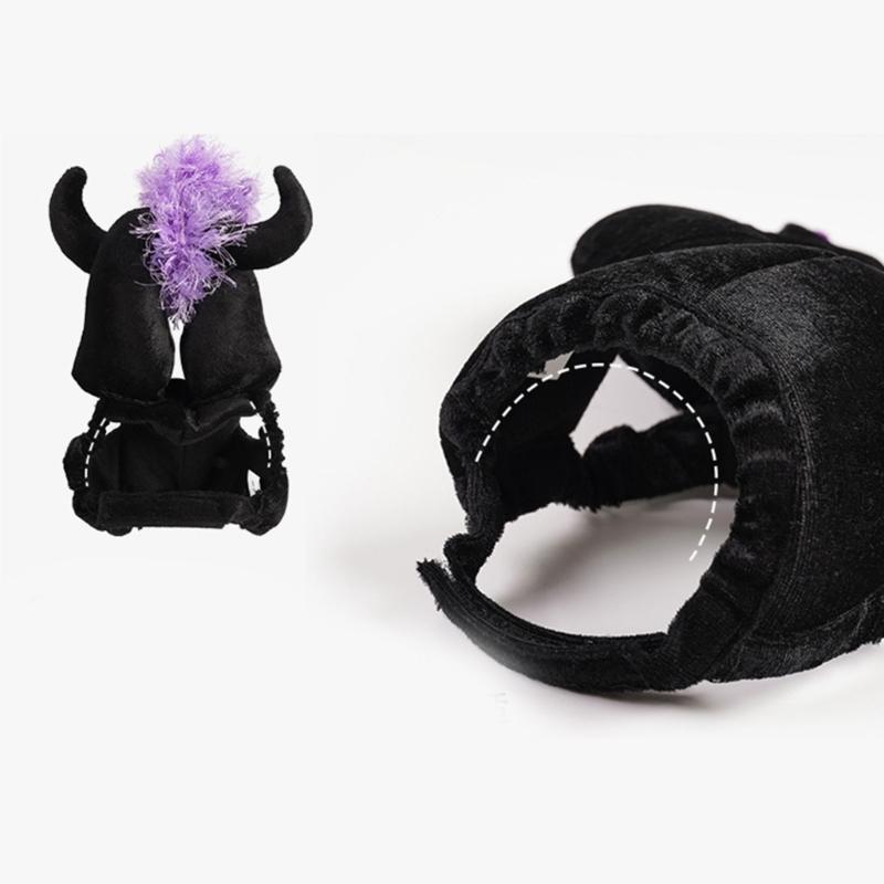 Dog Witch Costume/Devil Horn Hat for Pet Halloween Theme Party Dogs Costume Cloak for Small Cats Dog Cosplay Party Outfit