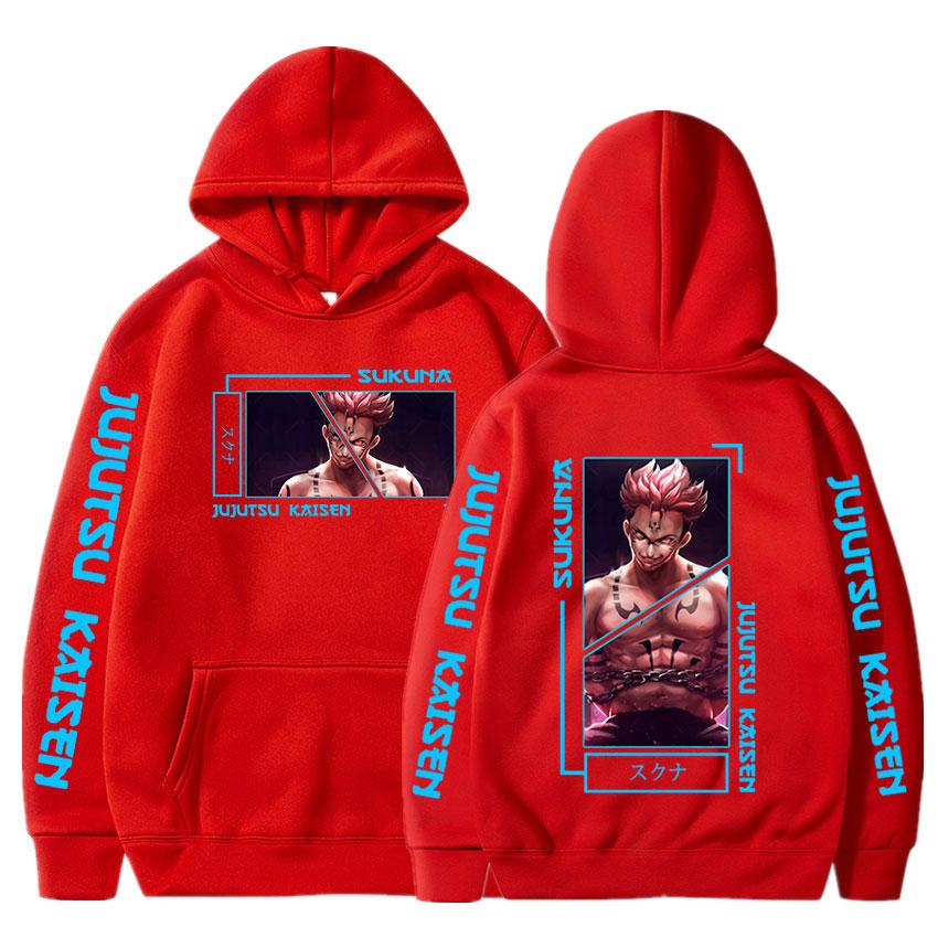 Anime Jujutsu Kaisen Hoodie Funny Ryomen Sukuna Graphic Hoodies Vintage Oversized Hooded Long Sleeves Cotton Men Women Clothes