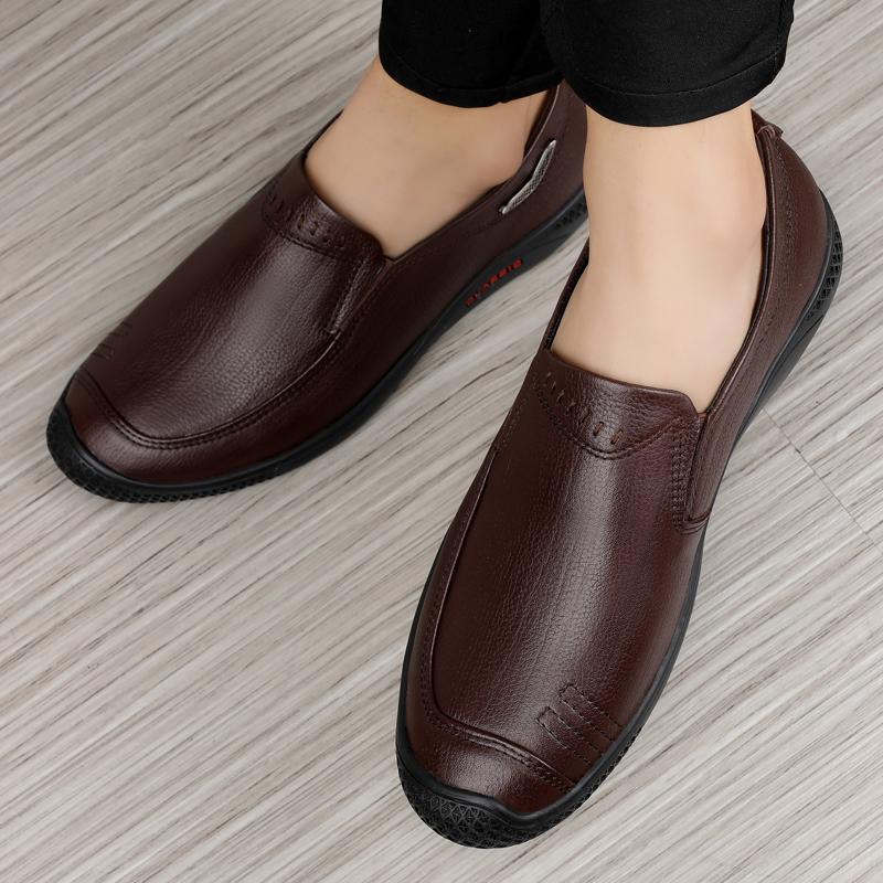New Men Loafers Fashion Genuine Leather Casual Flat Slip - On Driving Footwear Boat Shoes Comfortable Lazy Male Shoes