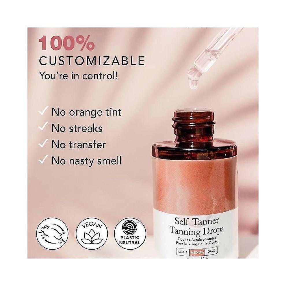Tanning Drops, Bronzing Drops, Facial Tanning Drops, Bronzer Drops, Self Tanner for Face, Body Tanning Drops, Self Tanner Drops