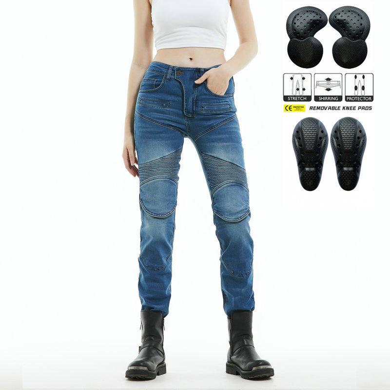 Motorcycle Jeans Women's Knight Slim-fit Elastic Old Locomotive Jeans, Cycling Anti-drop Pants