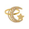 96PCS Creative Inlaid Diamond Stars and Moon Napkin Rings Western Restaurant Table Setting Hollow Rhinestone Napkin Buckle