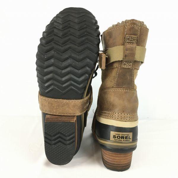 Sorel Echtleder Schneestiefel Braun Größe 23.5 Damen Mit Gürtel(GEBRAUCHT)