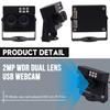 ELP USB Camera 2MP Webcam WDR Dual Lens Webcam with Face Biopsy Detection Video RGB IR Dual Output Vision Webcam with IR LED Plug and Play for Windows