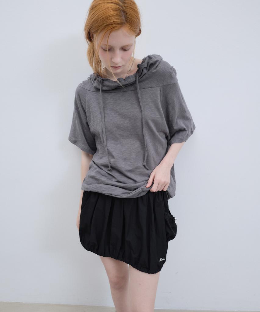 Nigaennikol Side Pocket Balloon Skirt_Black