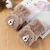 Cartoon Raccoons Shaped Convertible Gloves Winter Half Finger Mittens Stretchy Half Finger Gloves with Top Cover for Men