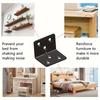 10pcs Heavy-Duty Black Stainless Steel L-Shaped Corner Brackets with Adjustable Height - Waterproof, Pre-Drilled