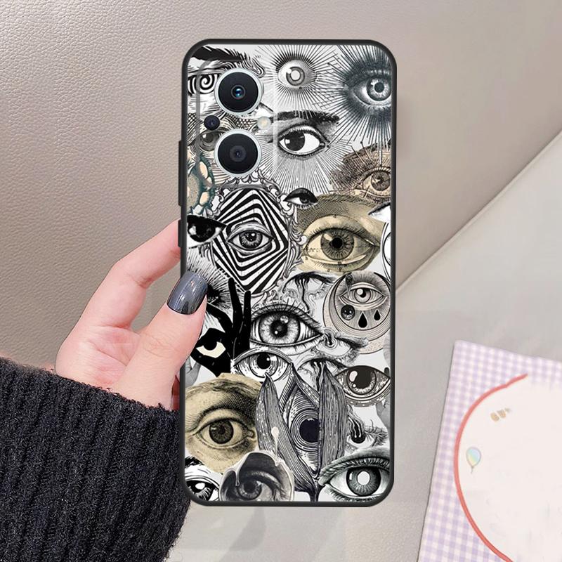 Scary Face Eyes Funda For OPPO Reno 12 F 11F 13F 14F 10 13 14 15 Pro 7 8 Lite OPPO Find X8 X6 X5 X9 Pro Case