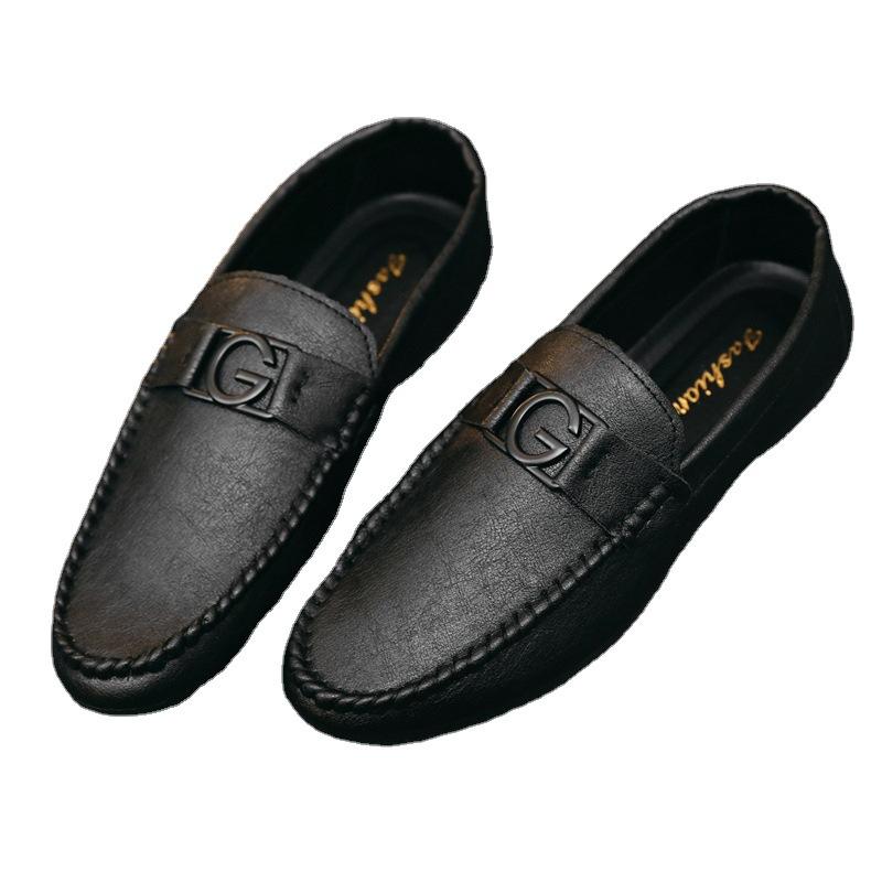 Loafers Men'S Lazy Shoes Soft Leather Shoes Korean Version Casual Shoes Men'S Shoes Summer Men'S Versatile Trend Shoes
