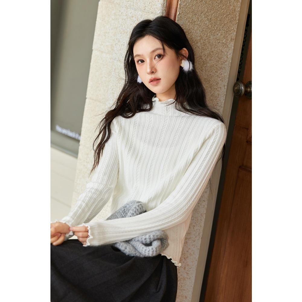 

Mishow Рубашка с рисунком грибка уха, текстура, дизайн, облегающий женский мягкий легкий внутренний пуловер, вязаный свитер MXD57Z1008 L