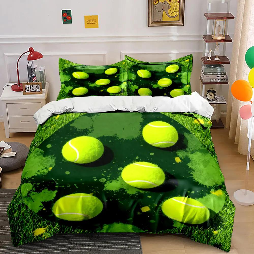 "Tennis Ball Set for Training" Soft Comfortable Duvet Cover Bedding Set Included 1*Duvet Cover & 2*Pillowcases gift