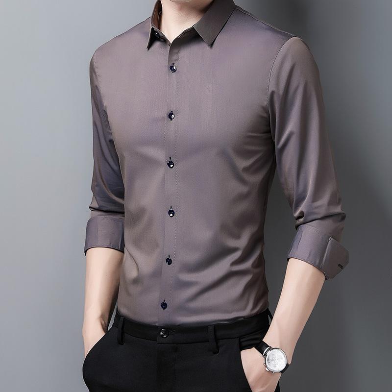 

Рубашки из утолщенного бархата с длинными рукавами для мужчин. Осень. Новые деловые повседневные однотонные рубашки для людей среднего и пожилого возраста. Мужские топы. XXXL