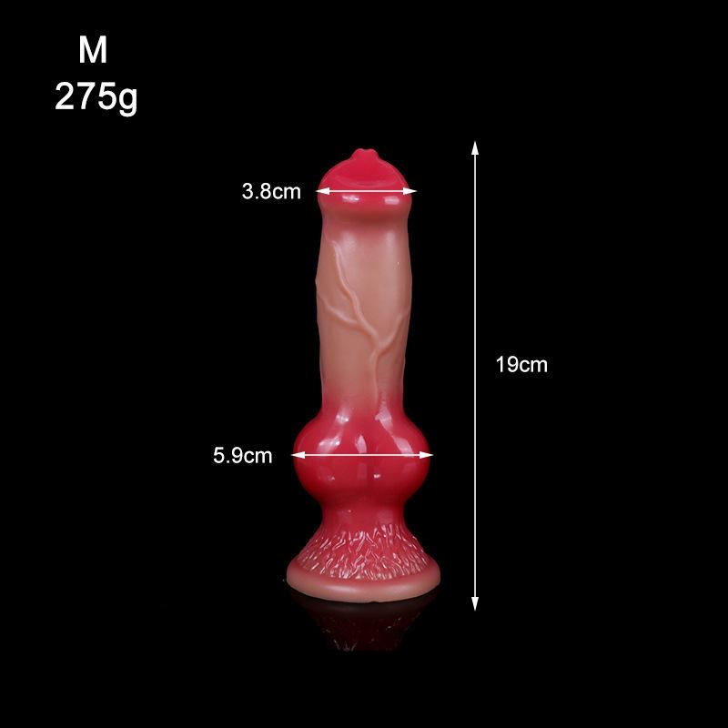 Liquid Silicone Shaped Dog Dildo Rear Anal Plug Dildo Female Masturbator Sex Products