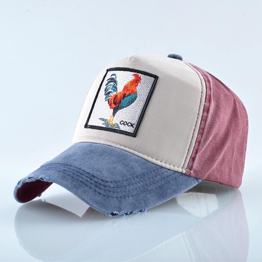 Cap With Embroidery Animals Patch Men Snapback Hip Hop Dad Hats Women Four Seasons Adjustable Visor Cap Vintage Denim Baseball Minimalist