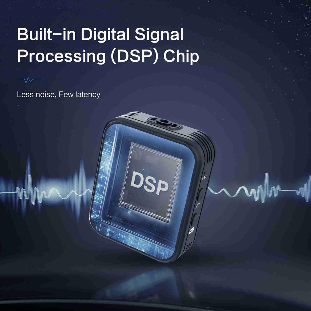 Wireless Lavalier Microphone 2.4G Noise Reduction TFT Screen 1 Channel Lapel Mic System for Vlogging Streaming Black