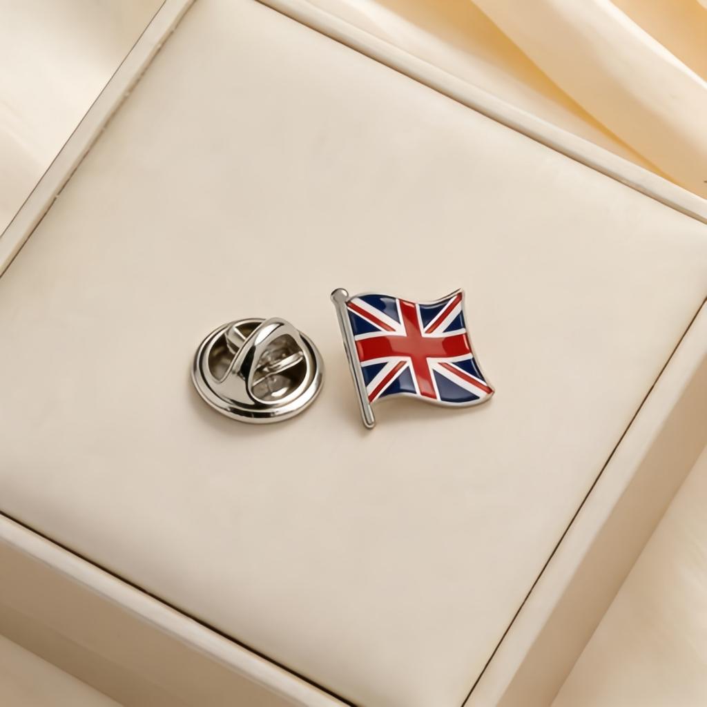 Custom 16*19mm Country Flag Pins for Traveller Personalized Stainless Steel Europe America Flag Brooches For Women Men Gift