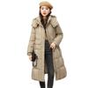 Down Cotton Clothes Women's Long Winter New Fashion Mother Clothes Thickened Warm Hooded Cotton Coat Tide