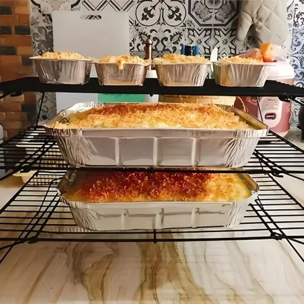 3-stöckiger Kuchen-Abkühlrost Antihaft Drahtgitter Netzmatte Grillregal Pizza Brot