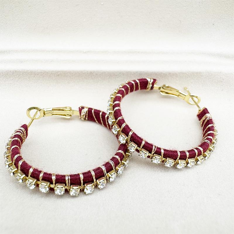 Elegant Gold-Plated Zircon Hoop Earrings for Women: Chic French Design