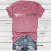 Women's Summer Premium Sense of Fashion Heart Pattern New Short-sleeved T-shirt