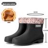 Women's British Fashion Mid-Calf Waterproof Rubber Rain Boots - Non-Slip, Warm Frosted Overshoes for Kitchens and More