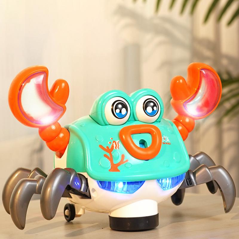 Inductie Dansende Ontsnappende Krab Peuters Speelgoed Licht Muziek Kruipen Plezier Wegrennen Speelgoed Voor Kinderen Educatief Speelgoed Cadeaus blue