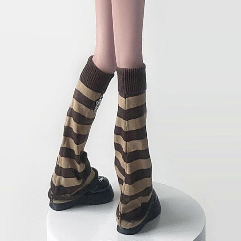 Women Japanese Style Kawaii Leg Warmers Wool Ball Knit Long Leg Warmers Loose High Socks