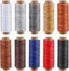 Hilo Encerado de 10 Colores, Hilo de Coser para Cuero Colorido, 55 Yardas por Color, Hilo de Coser, Hilo para Coser a Mano, Costura a Mano de Cuero y Encuadernación